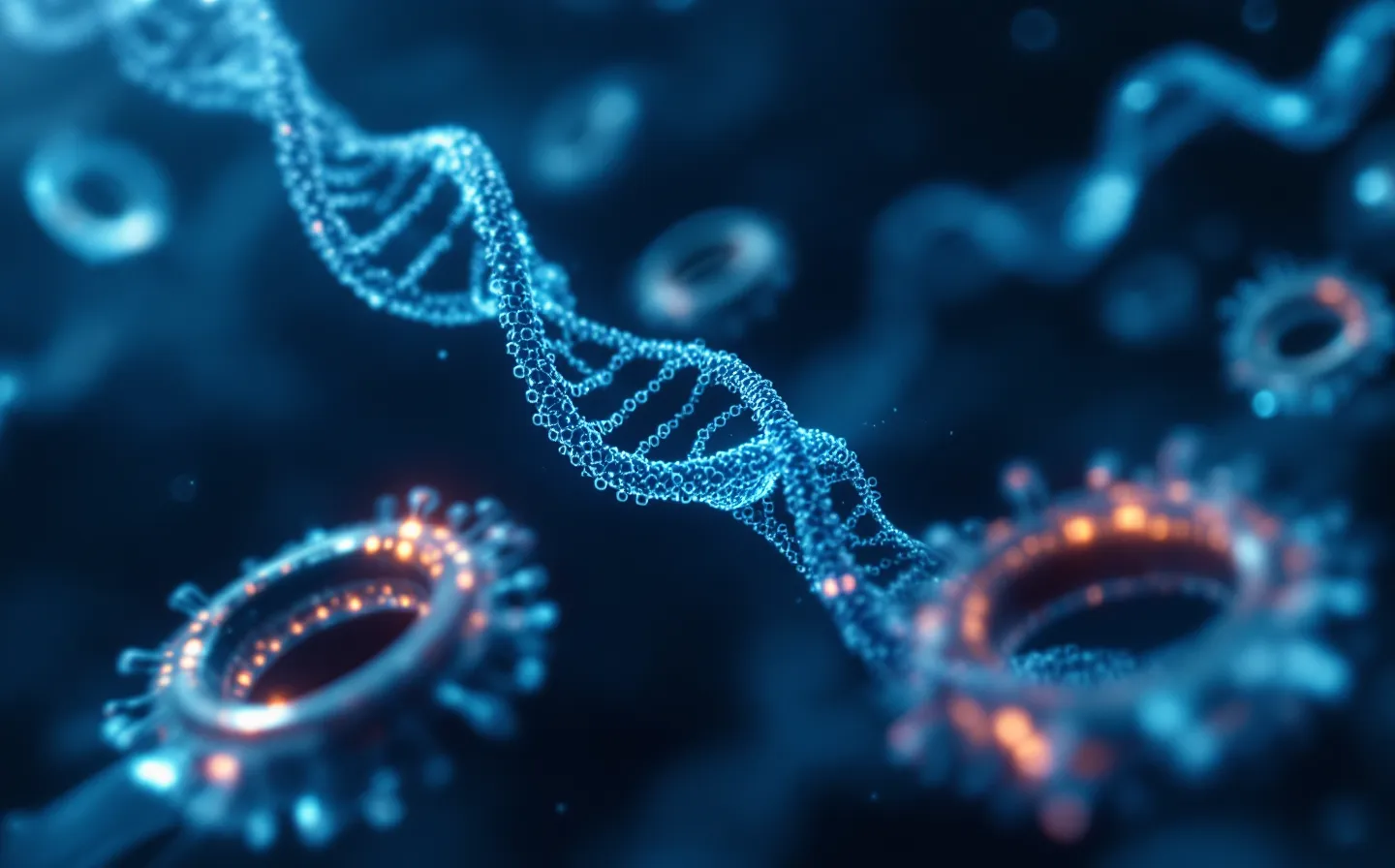 Abstract peptide ribbon connecting three receptor forms